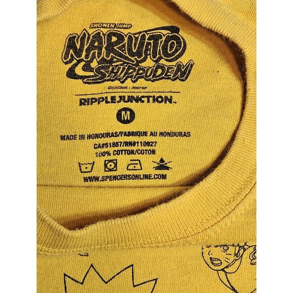 Naruto Shippuden Shirt Mens Medium Gold Naruto Uzumaki T Shirt Anime - Picture 3 of 5